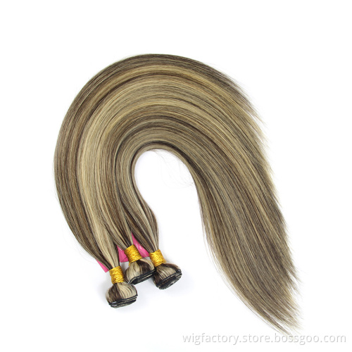 Wholesale cheap 613 blonde omber straight hair bundles, omber double drawn human hair bundles, piano blonde double drawn hair